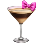 espresso martini with a pink bow  sticker