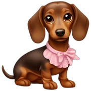 Cute Lady brown Dachshund with dress sticker