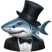 Shark with a top hat sticker
