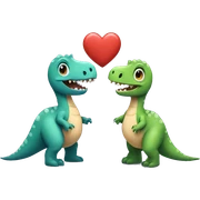 dinosaur couple with hearts sticker