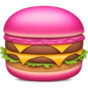 Pink burger sticker