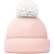 a light pink beanie with white pompom by itself sticker