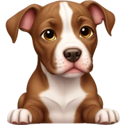 Brown Pitbull puppy sticker