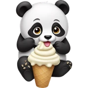 Panda eating ice cream sticker