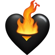 black heart on fire sticker