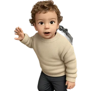 child with bag and sweater sticker
