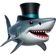 Shark with a top hat sticker