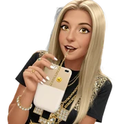 blonde girl with jewelry indoors sticker
