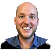 smiling bald man in shirt sticker