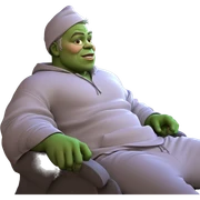 green skin boy sitting indoors sticker
