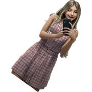 smiling girl taking selfie sticker