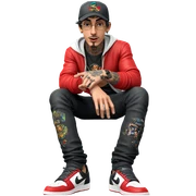 casual style with tattooed male sticker