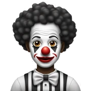 Black and white clown  sticker