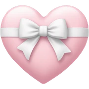 Pastel pink heart with white bow sticker