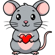 Rat with heart eyes  sticker
