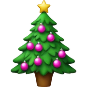 christmas tree with pink decorations  sticker