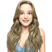 smiling girl with long hair sticker