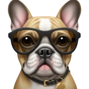 French bulldog with sunglasses  sticker