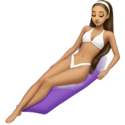 laying down full body Ariana Grande sleeping one piece swim suiting sticker
