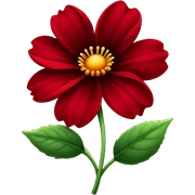 Dark red flower sticker