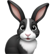 Black and white bunny sticker