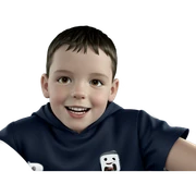 smiling boy in car interior sticker