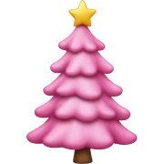 Pink Christmas tree sticker