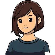 brunette girl with hair in a side part sticker