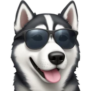 Husky with sunglasses sticker