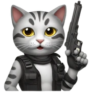 cat with gun sticker