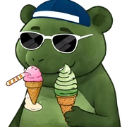 Panda eating ice cream sticker