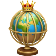 a crown on top of the globe sticker