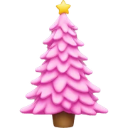 Pink Christmas tree sticker
