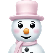 Pastel pink and white snowman sticker