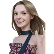 smiling girl in elegant dress sticker