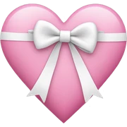 Heart in pink with white bow sticker