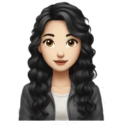 Beautiful girl,Black hair,wavy hair，long hair,Black eyes,Chinese sticker