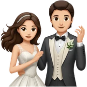 Wedding dance brunette woman and brunette man with medium length hair sticker