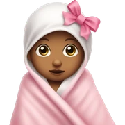 white baby with a pink bow and pink blanket  sticker