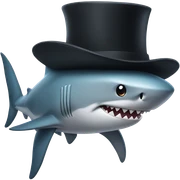Shark with a top hat sticker