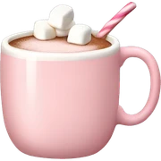 Light Pink mug of hot chocolate with marshmallows  sticker