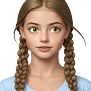 smiling girl with twin braids sticker
