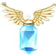 Angelic Guidance Crystal amulet pendant with gold chain sticker