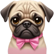 Pug with pink bow  sticker