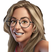 smiling girl with round glasses sticker