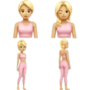 blonde yoga girl light pink clothes n sticker