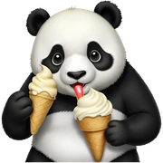 Panda eating ice cream sticker