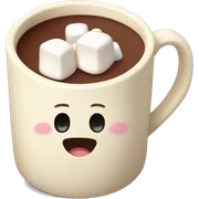hot chocolate in a cream colored mug with marshmallows  sticker