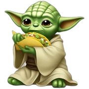 Yoda eating a tacos sticker