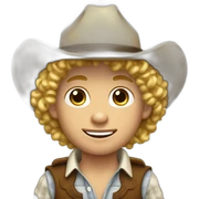Cow-boy curly blond boy sticker